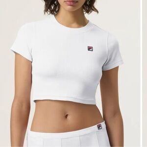 BNWT Hailey Bieber x FILA Stretch Cotton Rib Baby Tee